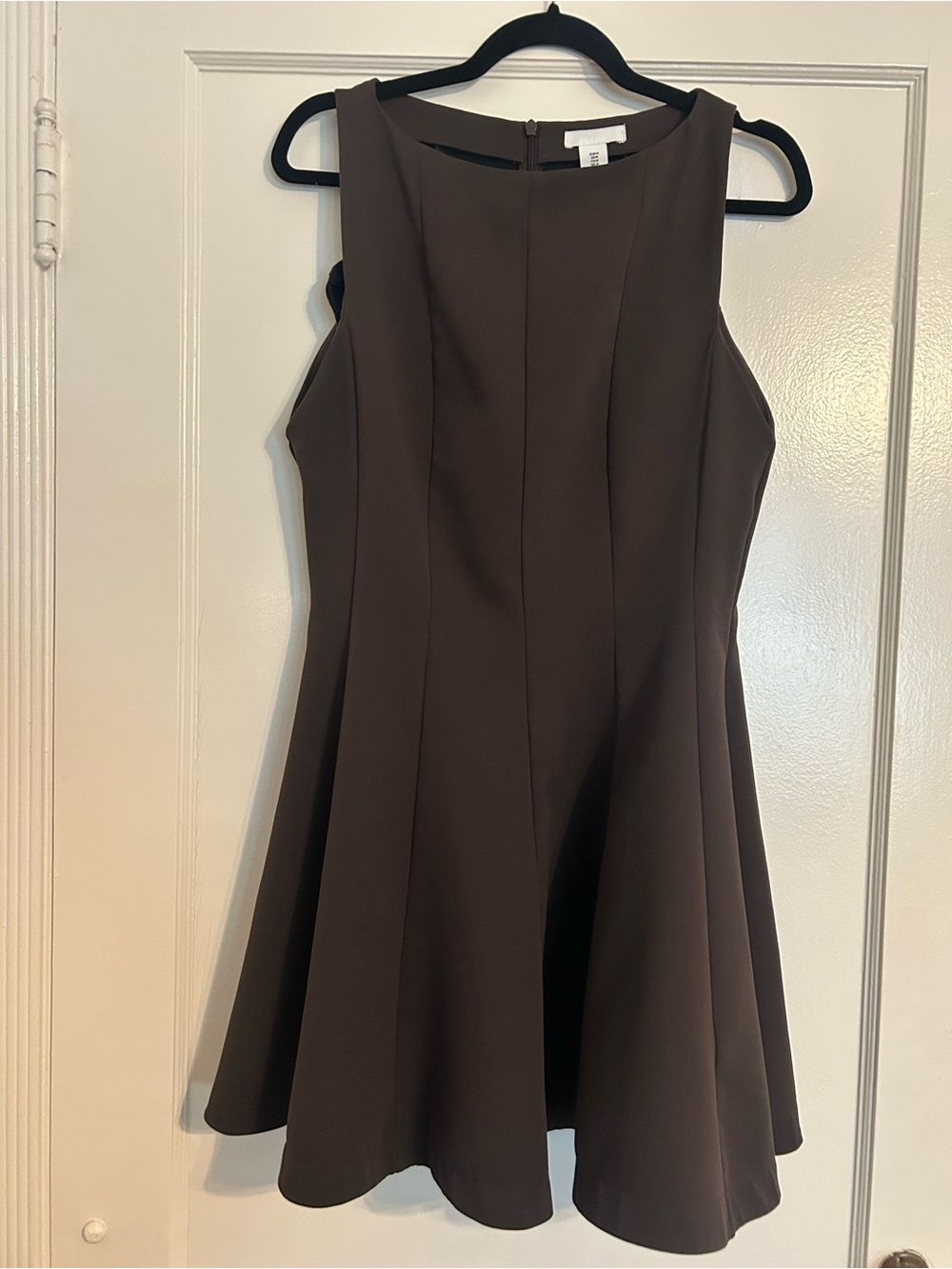 H&M Brown A-Line Dress with Flared Skirt